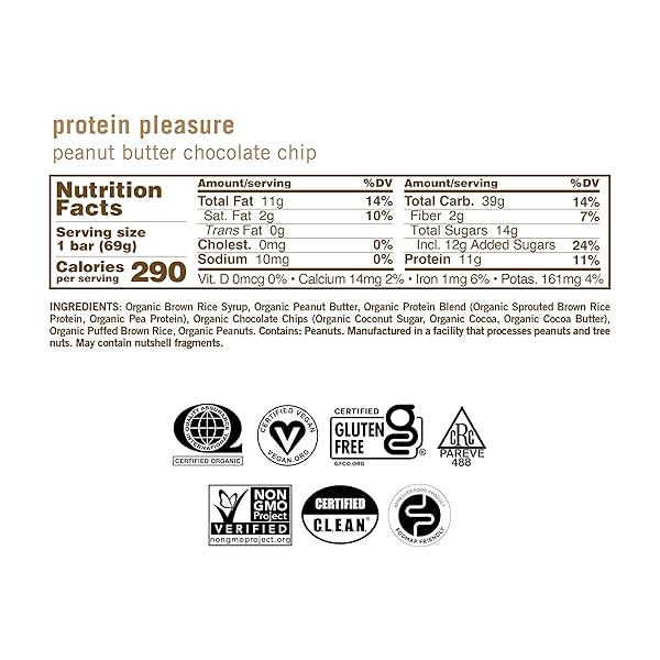 GOMACRO MACROBAR ORGANIC VEGAN PROTEIN BARS – PEANUT BUTTER CHOCOLATE CHIP (2.4 OUNCE BARS, 12 COUNT)