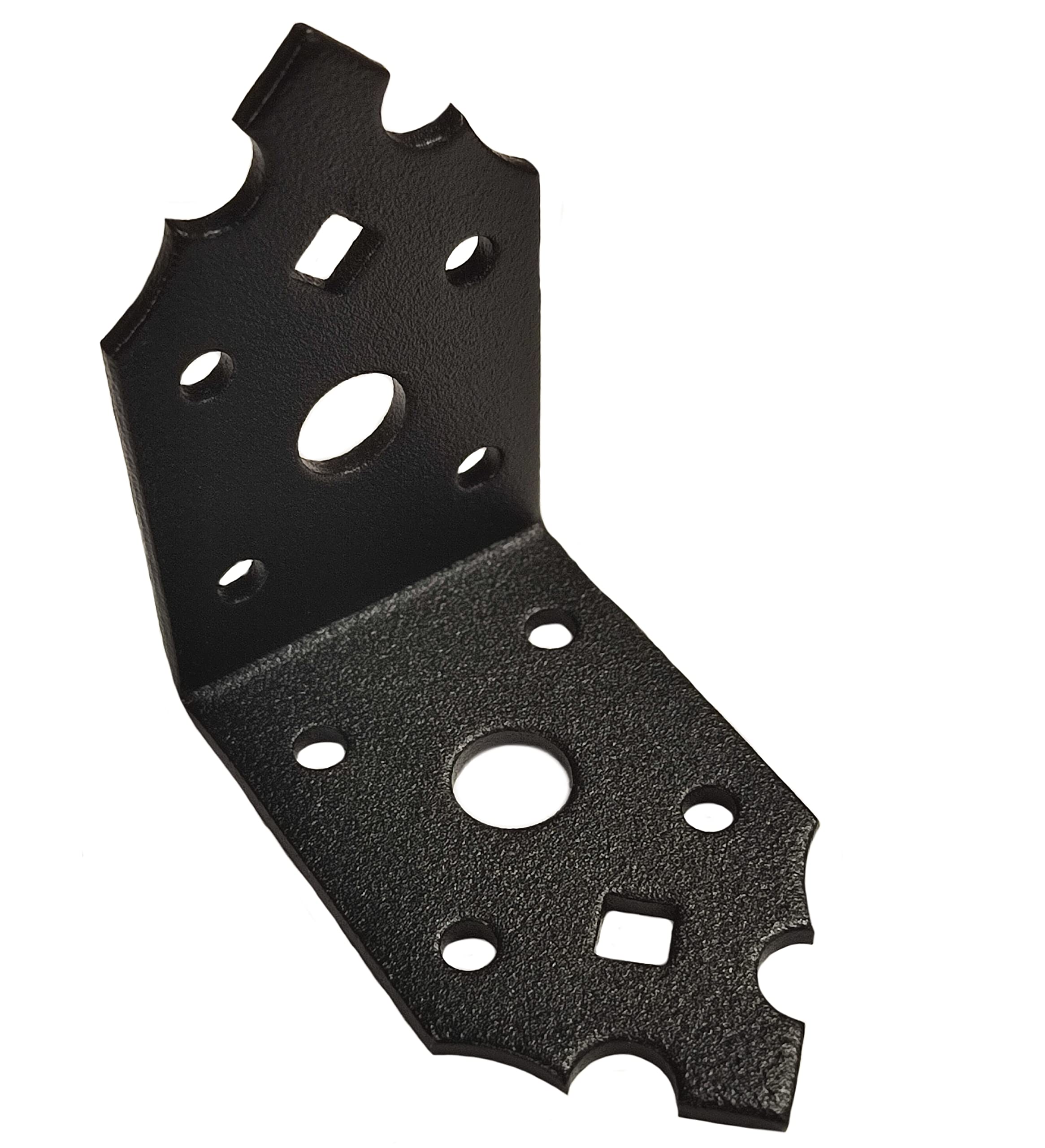 LLB Pack of 10pcs Black Right Angle Brackets 90 Degree Decorative Metal Corner Brace Joint Heavy Duty Powder Coated Ornamental L Shaped Repair Steel Sheet 2.5"x 2.5"x 1.5"x 0,1" (65 x 65 x 40 x 2.5mm)