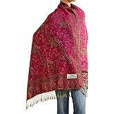 Falari Women's Woven Reversible Paisley Pashmina Shawl Wrap Scarf 80" x 27"