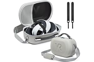 DEVASO Carrying Case for Meta Quest 3 Gaming Headset and Accessories, PU Hard Travel Case Storage for Quest 3 with Elite Strap, Portable Case with Shoulder Strap for PS VR2/Meta Quest 2/Meta Quest Pro
