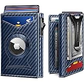 BULLIANT Money Clip Wallet,Mens Gift Slim Wallet Credit Card Holder Airtag&Standard Use 9Cards-Metal Case in Magnetic Flip Shell