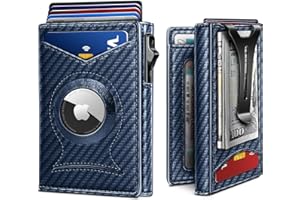 BULLIANT Money Clip Wallet,Mens Gift Slim Wallet Credit Card Holder Airtag&Standard Use 9Cards-Metal Case in Magnetic Flip Shell