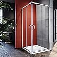 ELEGANT Corner Shower Enclosure Sliding Door 34'' D x 34'' W x 72'' H Double Sliding Shower Doors 1/4 in.Clear Glass French Corner Enclosure,Chrome Finish (Shower Base No Included)