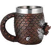 alikiki Dragon Egg Game Mug of Thrones-Merchandise - 15.8oz Dragon Coffee Mugs for Adults,Stainless Steel Beer Cup D&D Gift Mug for Dragons Collector, Themed Party Decoration