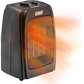 EZ-HEAT Electric Ceramic Portable Space Heater with Thermostat and Fan, Built-in Overheat Sensor, and Safety Tip-Over Switch,