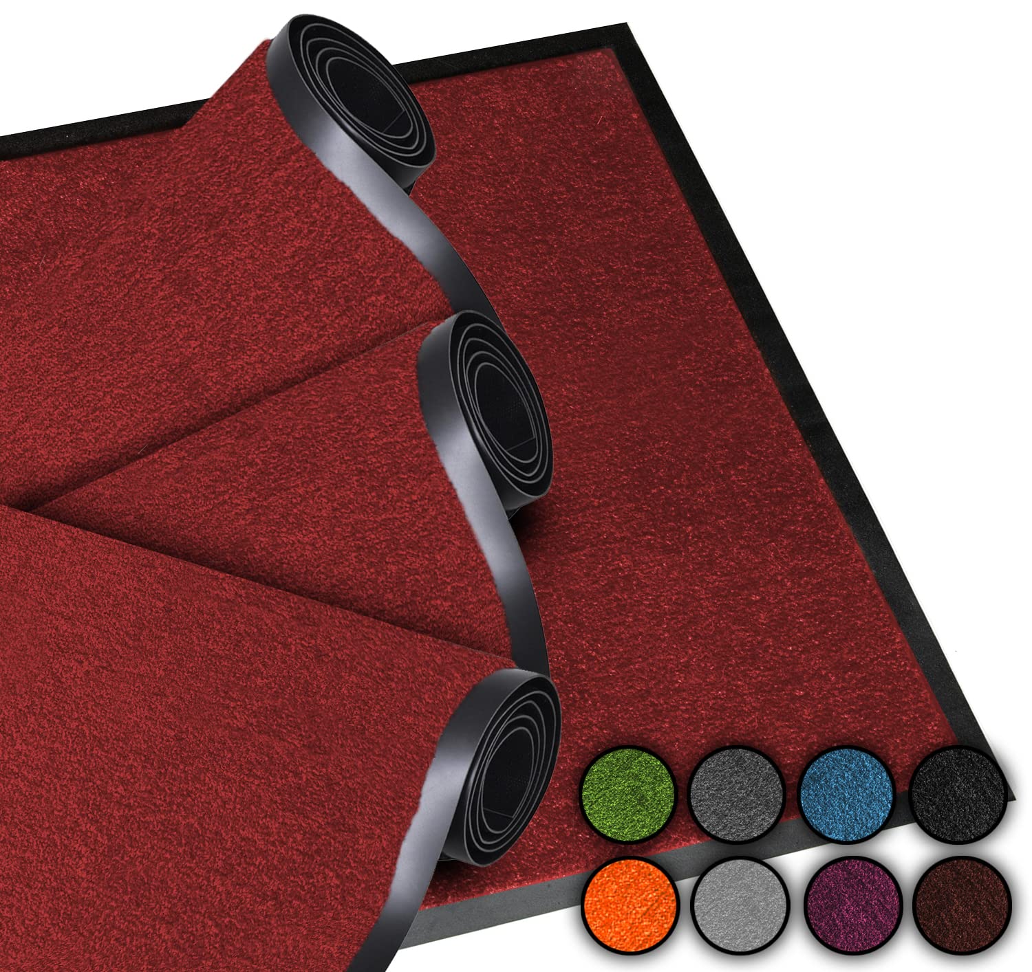 LucaHome – Door Mat Home Entrance 40 x 60 cm, Red, 2 Units – Non-Slip Washable Rug for Entrance, Kitchen and Hallway – Outdoor and Indoor Doormat – Original Entrance Mats