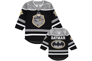 DC Comics Batman Boys 4-20 Long Sleeve Hockey Jersey Black/Grey
