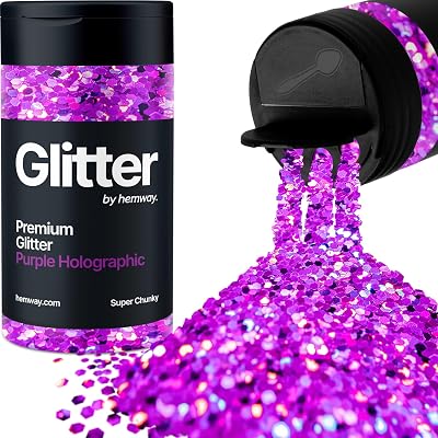 Hemway Holographic Purple Glitter Shaker 130g Ultra-Reflective 1/8" Flake