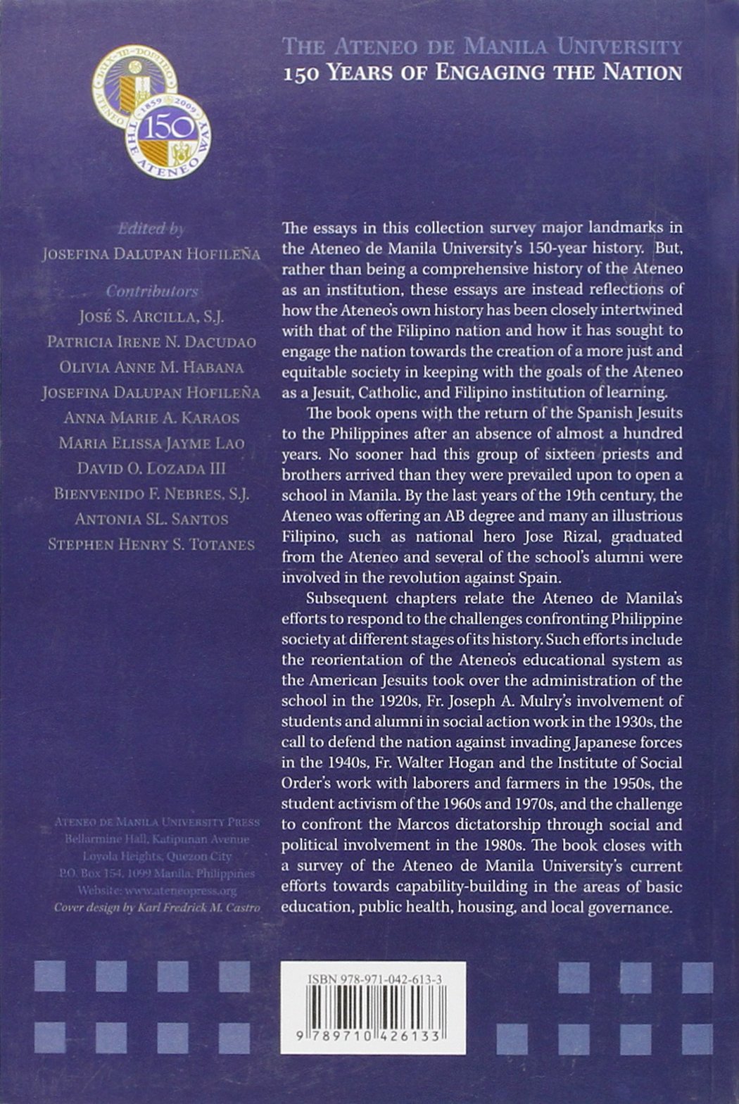 The Ateneo De Manila University 150 Years Of Engaging The - 