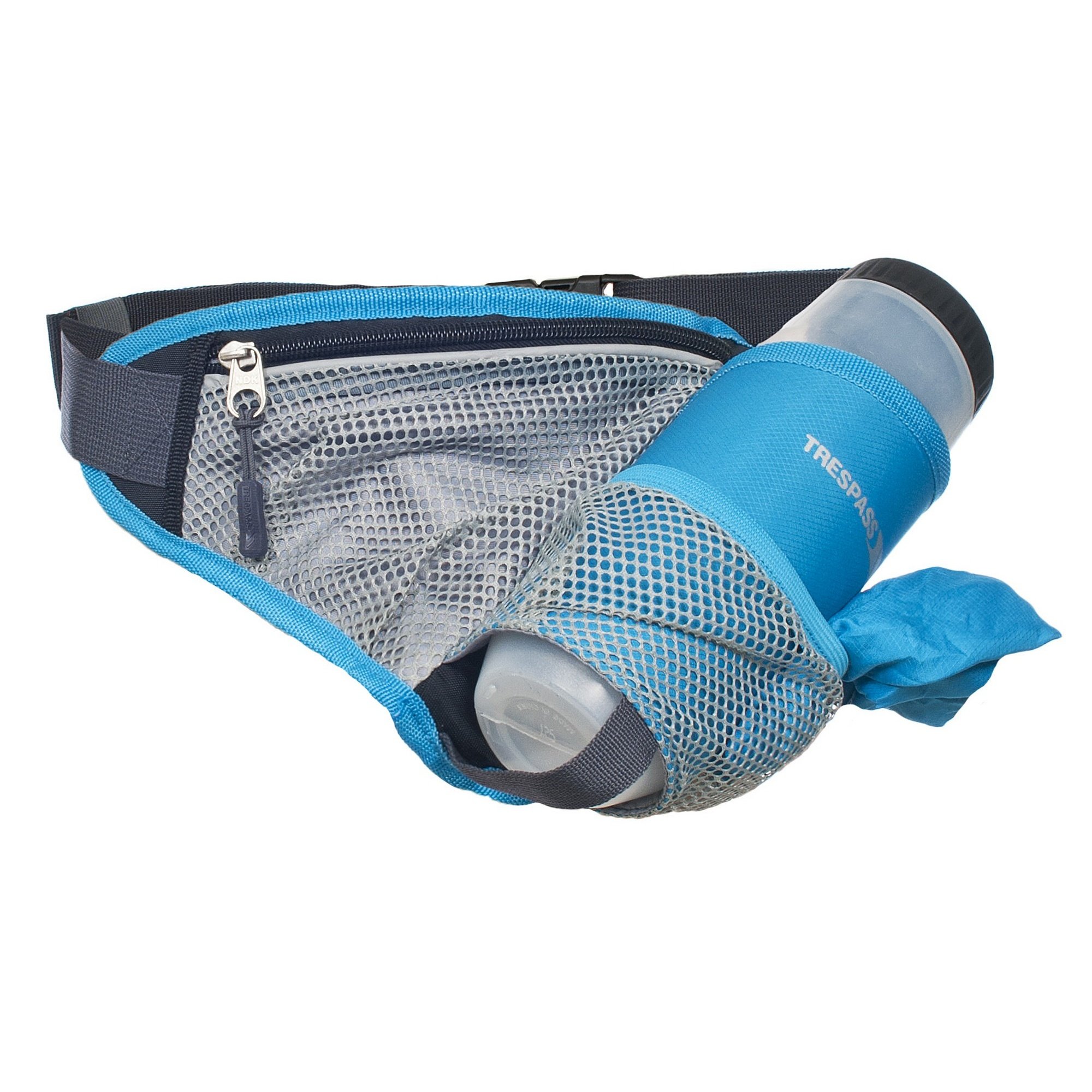 Trespass Wadi Adult Blue Hikers Adjustable Bumbag with Sports Water Bottle