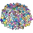 200g Ceramic Mosaic Tiles for Crafts,Irregular Stained Ceramic 0.2"x0.8" Porcelain Mosaic Tiles for Home Decoration (Rainbow)