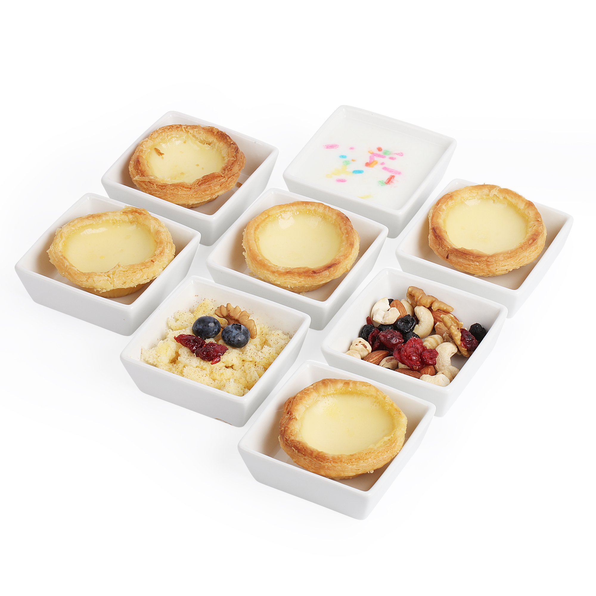 BTäT Ramekins 4 oz Square, Set of 8 Ramekins for Baking, Creme Brulee