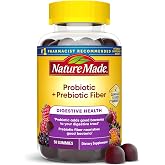 Nature Made Probiotic + Prebiotic Fiber Gummies, 50 Gummies | Fiber Supplement for Daily Gut Health, Prebiotics and Probiotics for Women and Men, Mixed Berry Flavor, 25 Day Supply