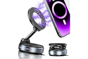snanlen Upgraded 360° Vacuum Magnetic Phone Holder, Magnetic Car Phone Mount, Hands-Free Suction Cup Phone Holder for Car/Gym