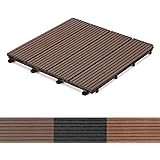 WPC Fliese für Garten Balkon und Terrasse, 22er Sparset für 2 m², Farbe