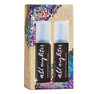 Urban Decay Heavy Dose Gift Set - All Nighter Long-Lasting Makeup Setting Spray Duo - Award-Winning Makeup Finishing Spray - Lasts Up To 16 Hours - Oil-Free Mist - Two x 4.0 fl oz