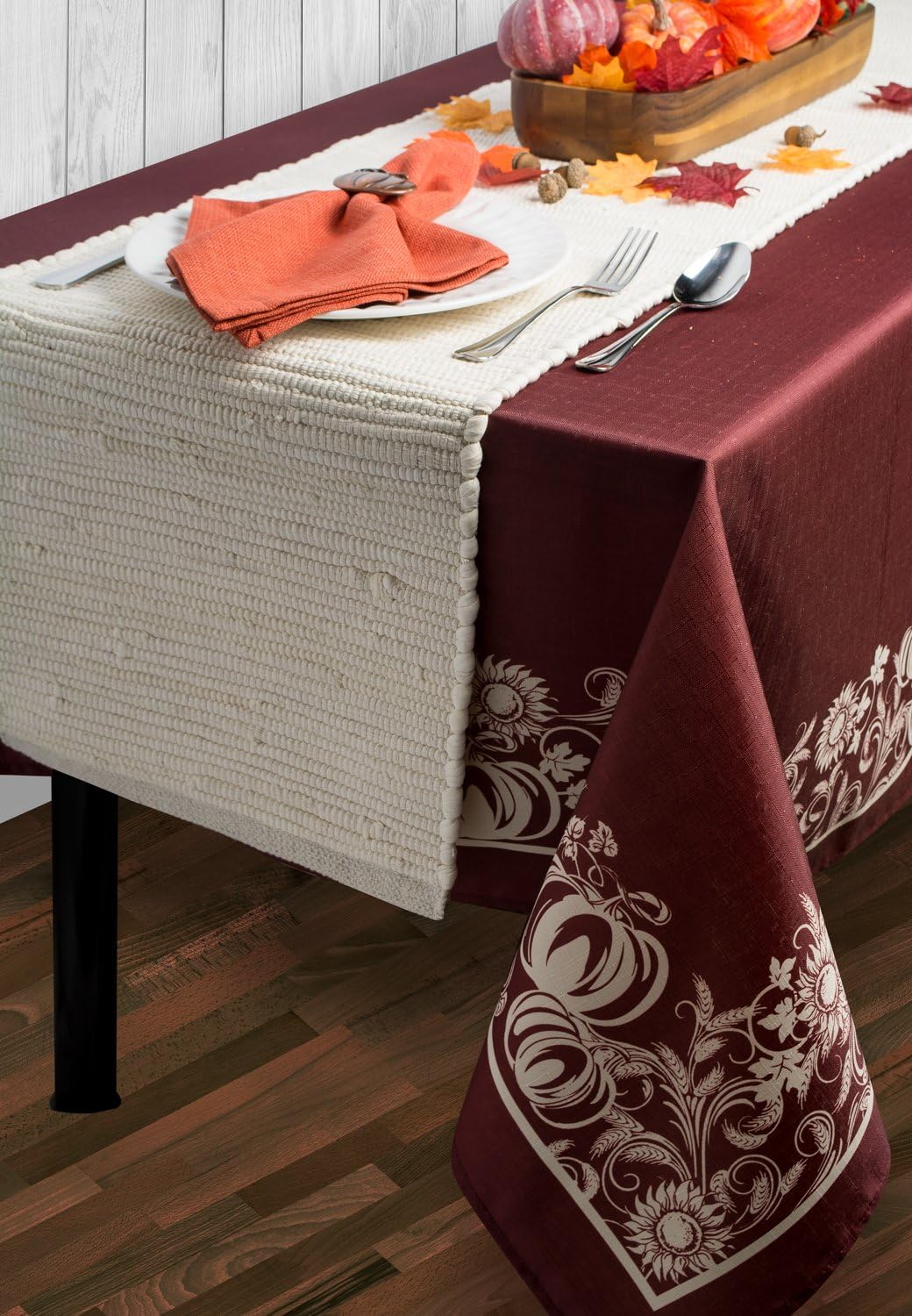 DII Handmade Chindi Tabletop Reversable & Machine Washable, Table Runner 14"x72", Natural: Home & Kitchen