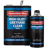 Restoration Shop 1.25 Gallon 2K Clear Coat Automotive Paint Kit, 1 Gallon | Urethane Clear, 1 Qt Hardener, 4:1 Mix Ratio , Professional High Gloss Auto Car Refinish Coating - Auto Body Repair Finish