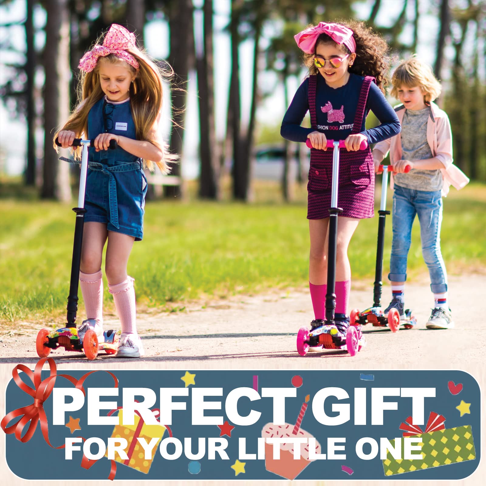 3 Wheel Scooters for Kids, Kick Scooter for Toddlers 3-6 Years Old, Boys and Girls Scooter with Light Up Wheels, Mini Scooter for Children