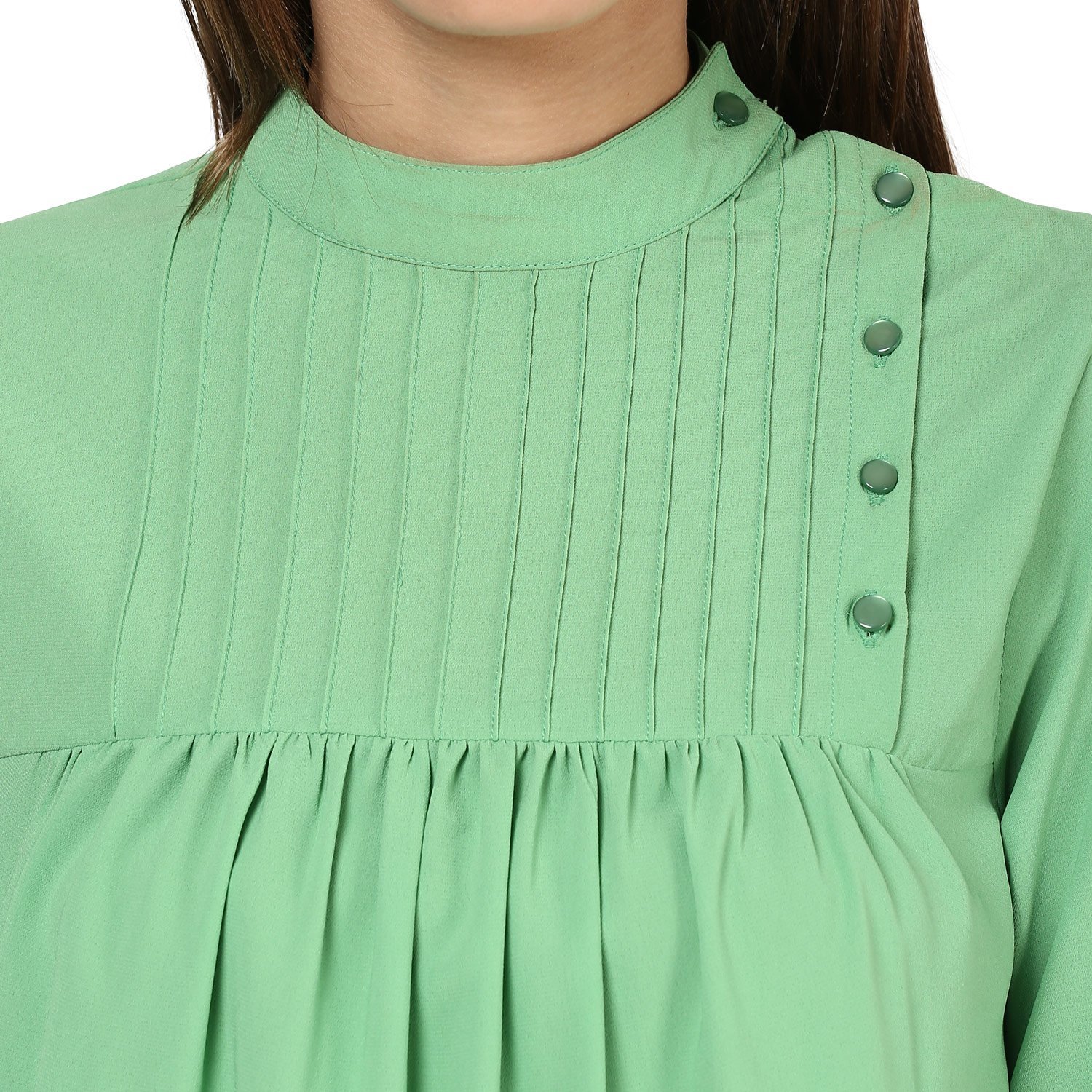 rare women green georgette top (ep1212a)