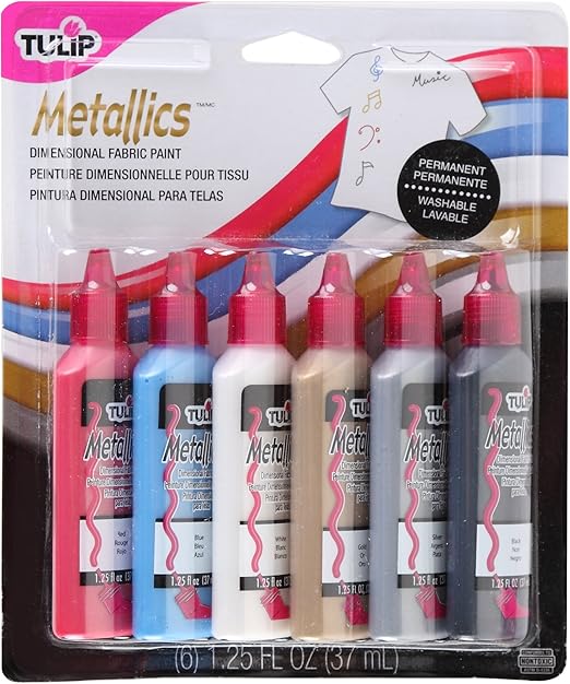 Tulip 17581 Dimensional Metallic Fabric Paint, 6Pack Amazon.ca Home