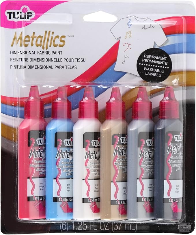 Tulip 17581 Dimensional Metallic Fabric Paint, 6Pack Amazon.ca Home