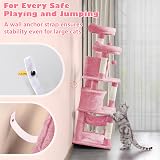 Yaheetech 158cm Multi-Level Cat Tree Tower Pink with Scratching Posts Condos view 7