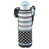タイガー 水筒 1L 直飲み コップ 付 2WAY ステンレス ボトル ポーチ付き サハラ サックス ボーダー MBO-F100-AB Tiger