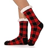 ANTSNAG Womens Slipper Socks Fuzzy Fluffy Cabin Cozy Winter Thick Warm Comfy Fleece Soft Grips Christmas Socks