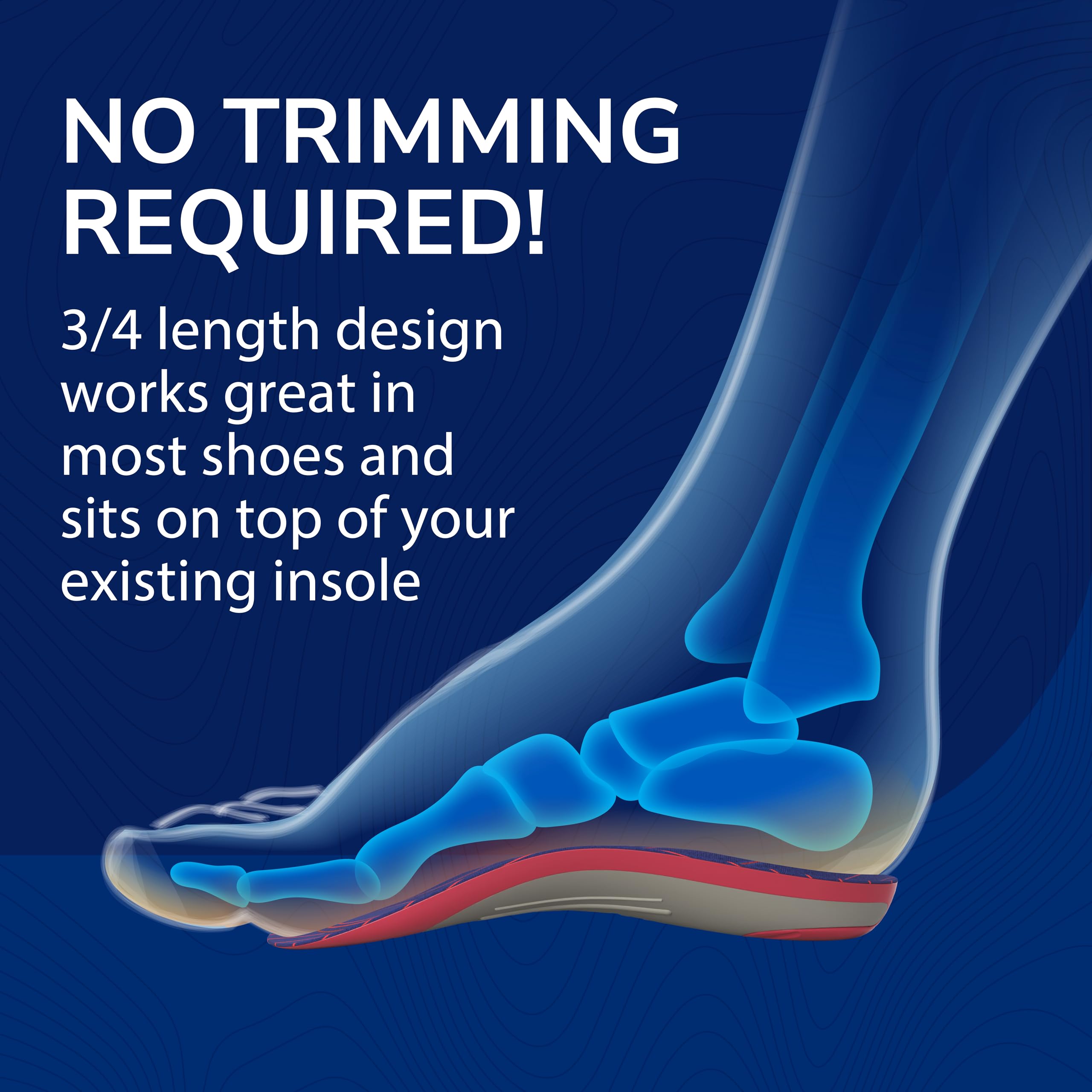 Dr. Scholl’s Custom Fit Orthotics 3/4 Length Arch Support Shoe Inserts - Plantar Fasciitis Relief Insoles for Men and Women, Immediate All-Day Total Lower Body Pain Relief, FSA HSA Eligible, CF440