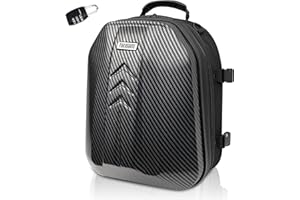 TIGERSGATE ABS Hard Shell Motorcycle Tail Bag Waterproof Motorcycle Backpack Dual Use Motorcycle Helmet Bag with Expandable Storage 29L-48L