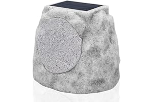 Postlucky Outdoor Rock Bluetooth Speakers Waterproof Solar Powered Wireless Rock Speakers Outdoor Waterproof with Lights RGB and TWS Pair All Weather for Outside Patio Deck Pool Garden BBQ