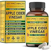 Promethean Wellness ACV Pro Apple Cider Vinegar Capsules Certified Organic with Mother ACV Pills Detox Cleanse Acid Reflux Relief Support Supplement Ginger Root Cayenne Pepper Powder (90 Count)