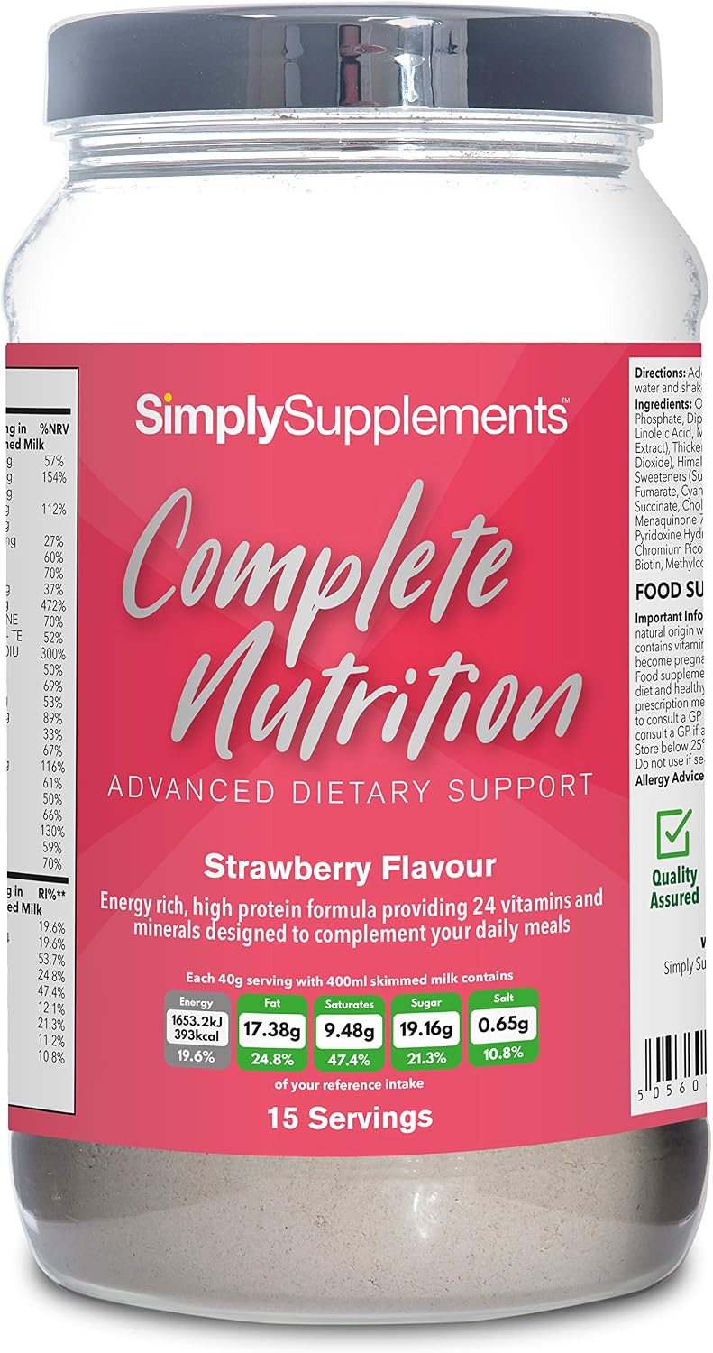Build Up Drink | Ideal for Gaining Weight | Formulated for The Elderly or Recovering from Illness | Tasty Strawberry or Chocolate Flavour | UK Manufactured (Strawberry)