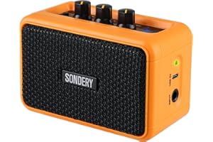 Sondery Mini Guitar Amp for Electric Guitars 5W Two Speakers Rechargeable Portable Pratice Small Amplifier with Overdrive/Cle