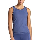 Gaiam Womens Ribbed Crewneck Tank Top, Cropped Fit, Stretch Midweight Material, Moisture-Wicking