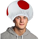 MCJC Mushroom Hat Halloween Red White Spotted Toad Costume for Adult Cosplay Headwear Party Toadstool Hat Accessory