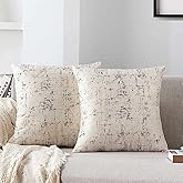 WACOMECO Velvet Throw Pillow Covers - Pack of 2 Soft Decorative Tie-dye Cushion Covers Cases for Sofa Bedroom Livingroom Car, 18 x 18 in, Cream White