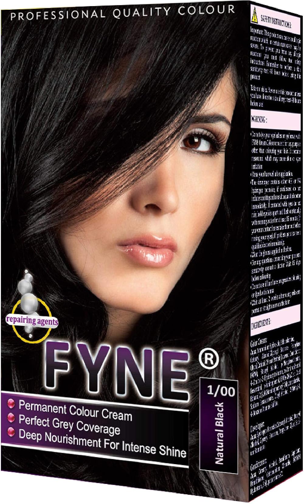 FYNE Natural Black Permanent Hair Dye for Women with Built-In Conditioner