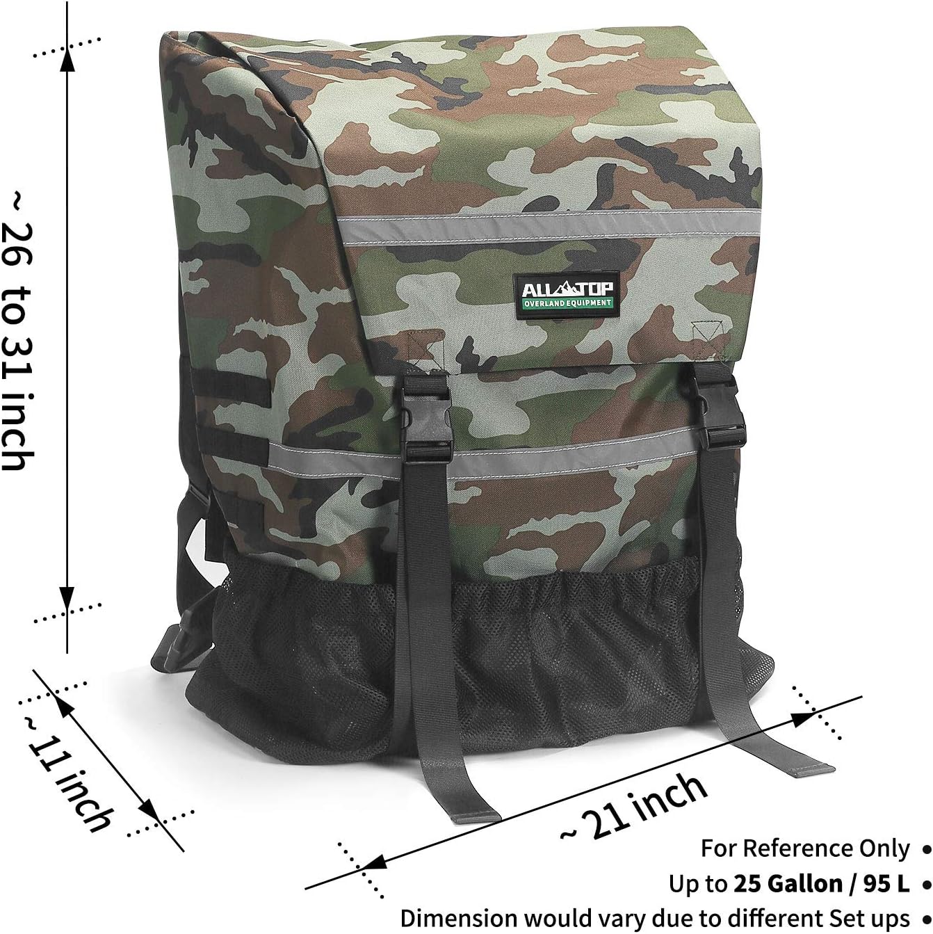 ALL-TOP Overland Series Spare Tire Trash Bag (Woodlang Camo) - Tool & Gear Organizer for Outdoor Off-Road Expedition - Fit up to 40'' Tire: Automotive