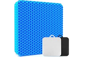 XSIUYU Extra-Large Gel Seat Cushion, Breathable Honeycomb Design Chair Cushions, Tailbone Pain Relief Egg Seat Cushion Butt Pillow, Chair Cushion for Office Chair Car Wheelchair Home Desk Chair