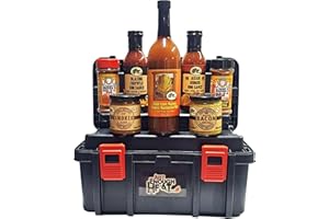 BBQ Sauce Toolbox Gourmet Gift Set - Barbecue Food Basket for Men & Women by Just Enough Heat
