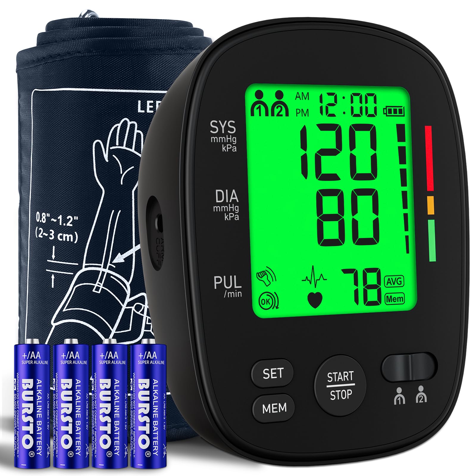 Photo 1 of Blood Pressure Monitors, Double love Blood Pressure Machine Bp Cuff Automatic Upper Arm with 8.7”-16.5 inches Adjustable Automatic High Blood Pressure Cuff for Home Use 2 x 120 Sets Memory (Black)
