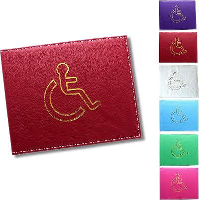 Glamified Disabled Badge Holder Leather Disability Parking Cover Maroon