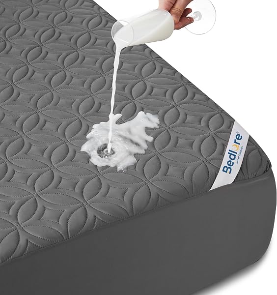 BEDLORE Waterproof Mattress Protector, Queen Size Mattress Pad Noiseless with Deep Pocket 6"-18" Depth, Soft Breathable Dirt-