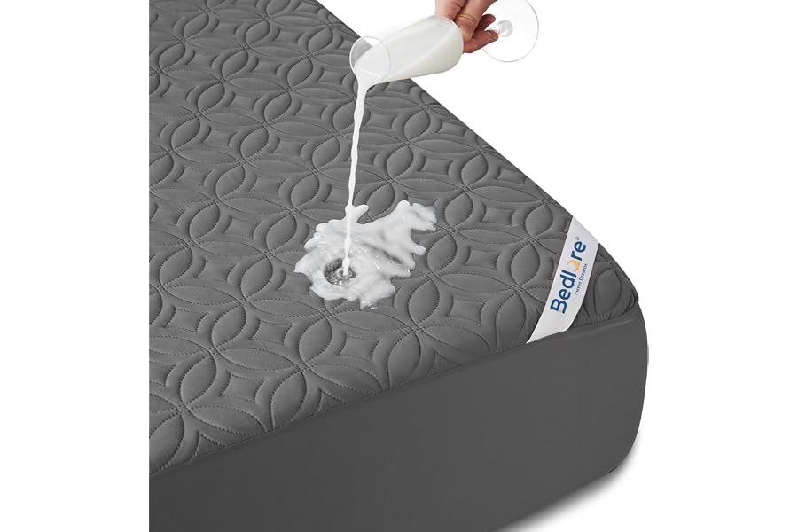 BEDLORE Waterproof Mattress Protector, Queen Size Mattress Pad Noiseless with Deep Pocket 6"-18" Depth, Soft Breathable Dirt-