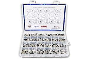 LSR LORESO Loreso Transistor Variety Pack 600 pcs Assortment Kit Box - 600 Piece 24 Value NPN PNP Transistor Box 2N2222 2N2907 BC327 BC337 BC556 2N3903 S9012 for Electronics Projects