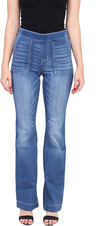 Jean Cello Jeans Pour Juniors - Taille 11, Coupe Bootcut, Bleu Et Blanc Avec Motif Croix, Occasion Très Bon état