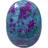 Amazing Gemstone Ruby Kyanite Crystals & Healing Stones - Large Palm Stone Crystals Piedra - Crystal for Good Luck, Balanced Positive Energy, Meditation - Unique Stocking Stuffers and Birthday Gifts