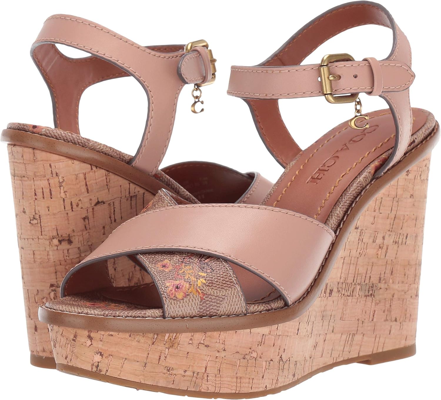 coach cross band high wedge sandal